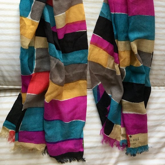 Kate Spade Abstract Print & Multicolor Wool Scarf - Picture 6 of 7
